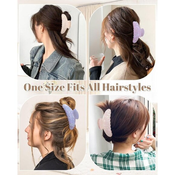 4 Pack Acrylic Hair Clips Claw Grip Large NonSlip Hair Clamps for Women main image 7